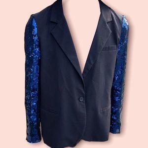 Sequin Sleeve Vintage Y2K Black Blazer Chic Fall Summer Fashion